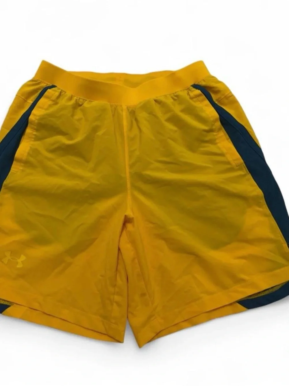 Under Armour Men’s Gold Athletic Shorts with Black Panels